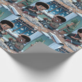 Papier Cadeau Des garçons noirs fabriquant des flocons de neige (Coin)