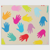 Papier Cadeau Des mains partout dans le monde emballer du papier (Plat)