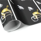 Papier Cadeau Des motards fous dans l'obscurité ! Vélo (Coin rond)