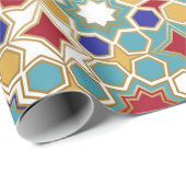 Papier Cadeau Des motifs islamiques sans couture. Nom islamique (Coin rond)
