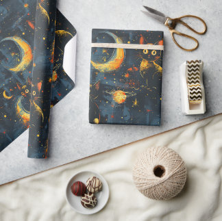 Papier Cadeau Des motifs sans couture sur le thème de l'espace.