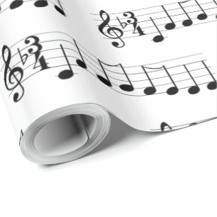 Papier Cadeau Des notes de musique nous vous souhaitons d'un