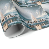 Papier Cadeau Des pingouins se rassemblent autour d'un arbre de  (Coin rond)