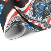 Papier Cadeau Des policiers de St. Michael nous défendent au com (Coin rond)