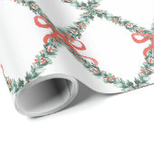 Papier Cadeau Des treillis de Noël avec des petites vaches rouge (Coin rond)