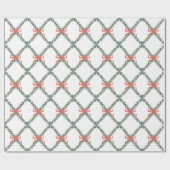 Papier Cadeau Des treillis de Noël avec des petites vaches rouge (Plat)