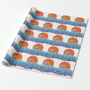 Papier Cadeau Des vagues colorées de l'océan avec de beaux couch