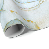 Papier Cadeau Des vagues d'océan doré. Image abstraite et lumine (Coin rond)