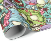 Papier Cadeau Des zombies ! (Coin rond)