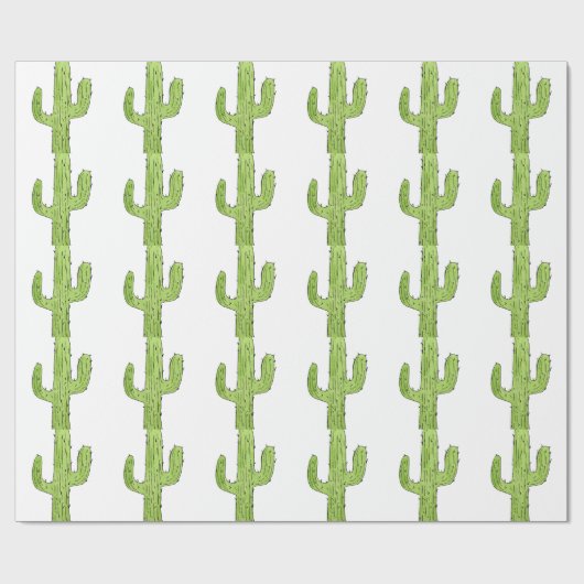 Papier Cadeau Desert Cactus Desert Plantes Cactus Tree Design (Plat)