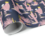 Papier Cadeau Desert Chic : Pastel Cactus Bloom (Coin rond)