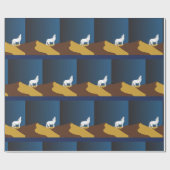 Papier Cadeau Desert Coyote Howling Pleine lune Thunder_Cove (Plat)