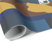Papier Cadeau Desert Coyote Howling Pleine lune Thunder_Cove (Coin rond)