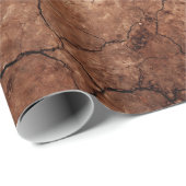 Papier Cadeau Désert de fissures d'érosion fissurées (Coin rond)