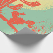 Papier Cadeau Desert landscape with Cactuses and cow skull. Vint (Coin)