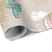 Papier Cadeau Désert tropical de Faux Parties scintillant (Coin rond)