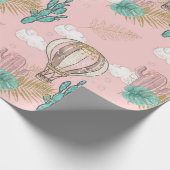 Papier Cadeau Désert tropical rose et or (Coin)