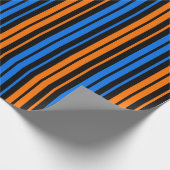 Papier Cadeau Design à rayures verticales bleu orange bleu (Coin)