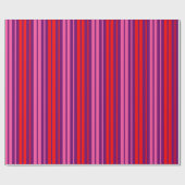 Papier Cadeau Design à rayures verticales rose violet rouge (Plat)