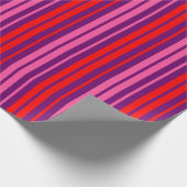 Papier Cadeau Design à rayures verticales rose violet rouge (Coin)