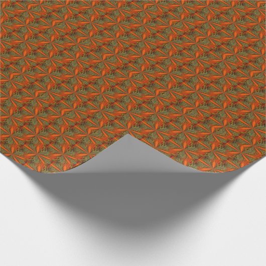 Papier Cadeau Design abstrait Orange Et Vert (Coin)
