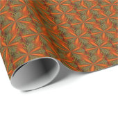 Papier Cadeau Design abstrait Orange Et Vert (Coin rond)