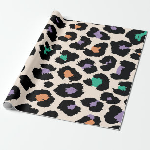 Papier Cadeau Design animal léopard coloré et arrière-plan