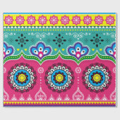 Papier Cadeau Design artisanal de camions indiens et pakistanais (Plat)