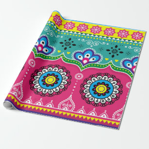 Papier Cadeau Design artisanal de camions indiens et pakistanais