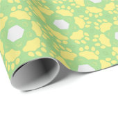 Papier Cadeau Design blanc blanc jaune (Coin rond)