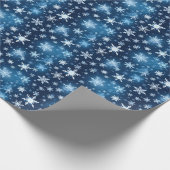 Papier Cadeau Design bleu et blanc Motif de flocon de neige d'hi (Coin)