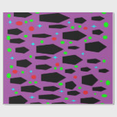 Papier Cadeau Design bleu vert pourpre (Plat)