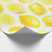 Papier Cadeau Design citrons aquarelle (Coin)
