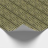 Papier Cadeau Design Classique Clé Grecque En Or & Noir (Coin)