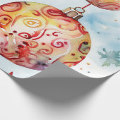 Papier Cadeau Design classique de bal de Noël rouge (Coin)