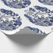 Papier Cadeau Design classique de saule bleu (Coin)