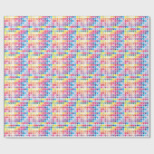 Papier Cadeau Design Coeur coloré (Plat)