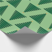 Papier Cadeau Design d'arbre de Noël vert brillant (Coin)
