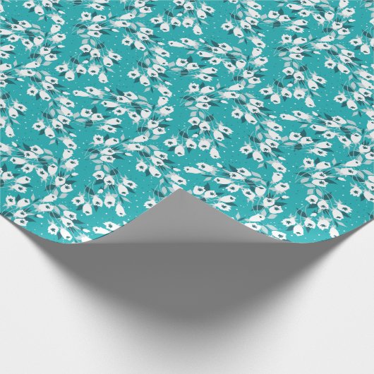 Papier Cadeau Design d'art botanique Motif élégant à la fleur de (Coin)