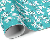 Papier Cadeau Design d'art botanique Motif élégant à la fleur de (Coin rond)