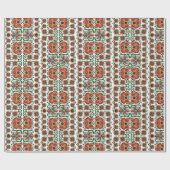 Papier Cadeau Design d'art folklorique estonien avec fleurs (Plat)