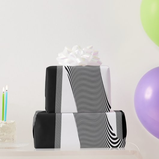 Papier Cadeau Design D'Art Op Noir Et Blanc, Papier Enveloppé (Cadeaux de fête)