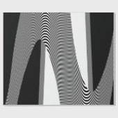 Papier Cadeau Design D'Art Op Noir Et Blanc, Papier Enveloppé (Plat)