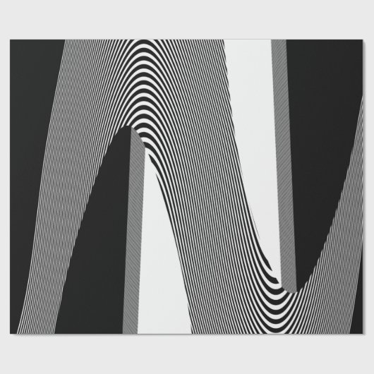 Papier Cadeau Design D'Art Op Noir Et Blanc, Papier Enveloppé (Plat)