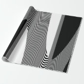Papier Cadeau Design D'Art Op Noir Et Blanc, Papier Enveloppé (Déroulé)