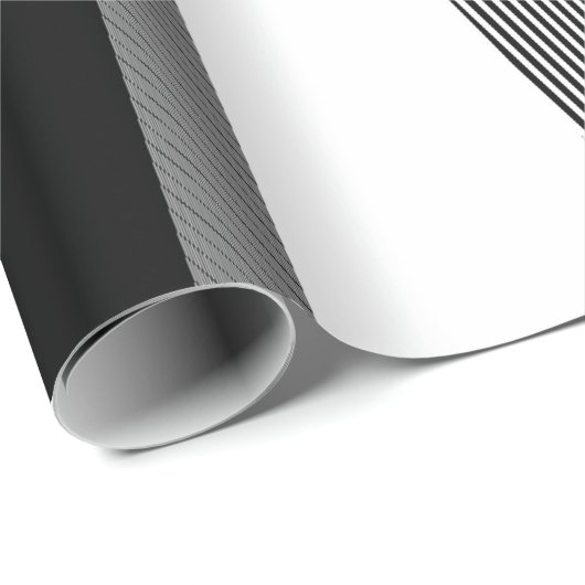 Papier Cadeau Design D'Art Op Noir Et Blanc, Papier Enveloppé (Coin rond)
