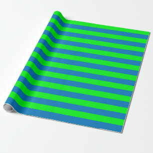Papier Cadeau Design de bandes bleues et vertes