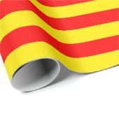 Papier Cadeau Design de bandes rouge et jaune (Coin rond)