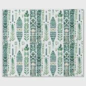 Papier Cadeau Design de boho vert (Plat)