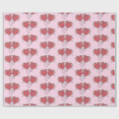 Papier Cadeau Design de cœurs entrelacés élégants pour la Saint- (Plat)